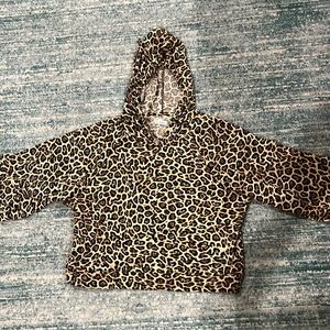 Animal print cropped sweatshirt